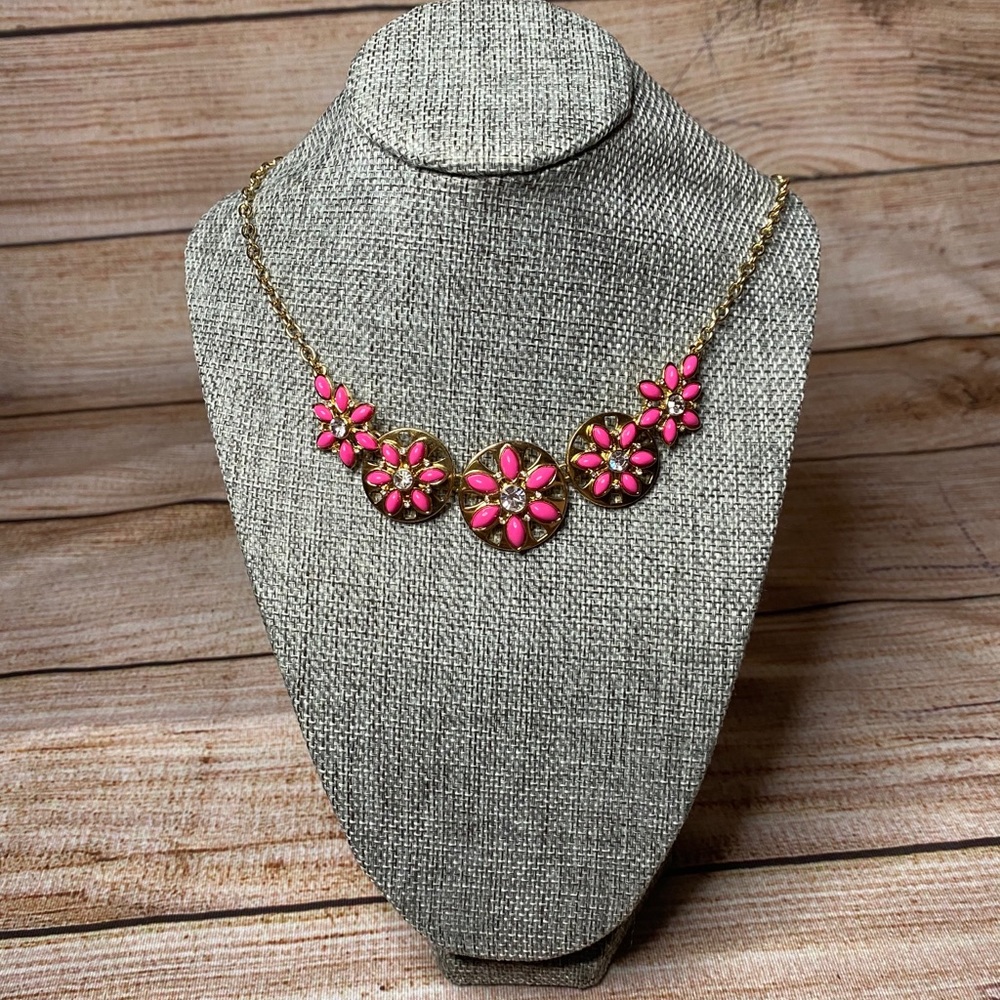 Kate Spade Pink “Eyelet Garden” Floral Necklace